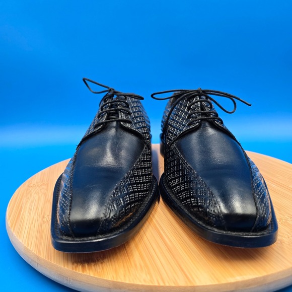 Stacy Adams‎ 25174-001 Black Textured Diamond Leather Oxford Dress Shoes 8M main image 4